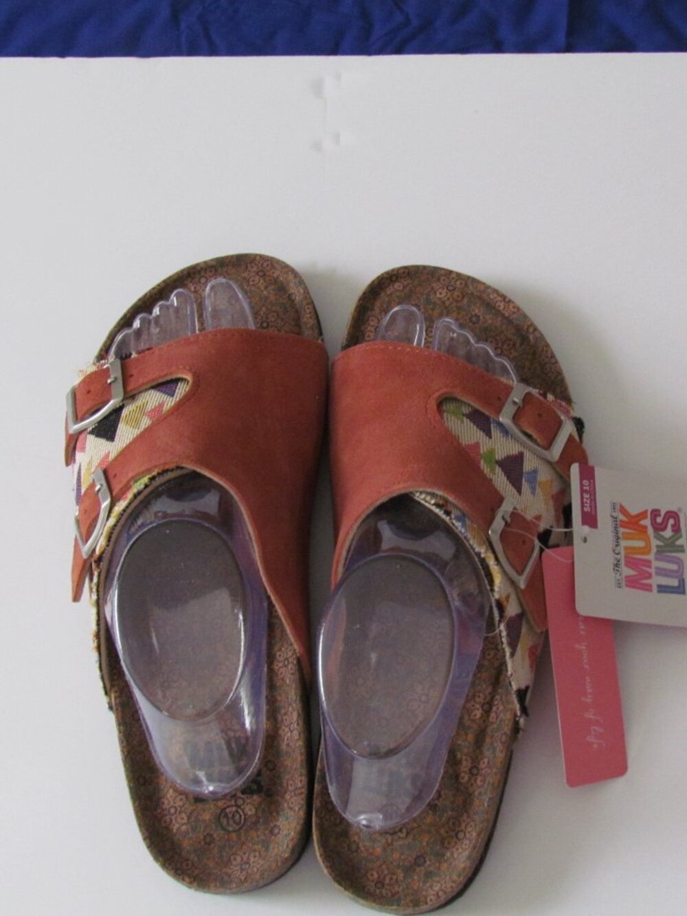 Muk Luk Women's Burnt Orange Suede Valerie Terra Turf Sandals Womens Size 10 NWT
